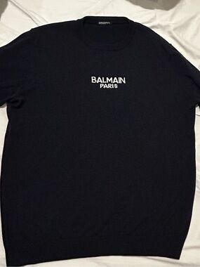 Balmain Navy Crewneck Sweatshirt Size L, perfect condition